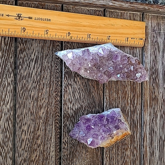 Genuine Raw Amethyst specimens 4 pieces various shapes & sizes home decor - Picture 2 of 3